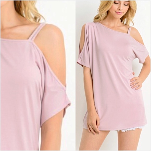 Edgy Sassy Blush Strappy Shoulder Top SM - Picture 4 of 6